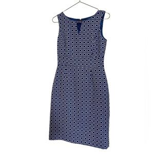 TAHARI blue geometric dress. Size 4